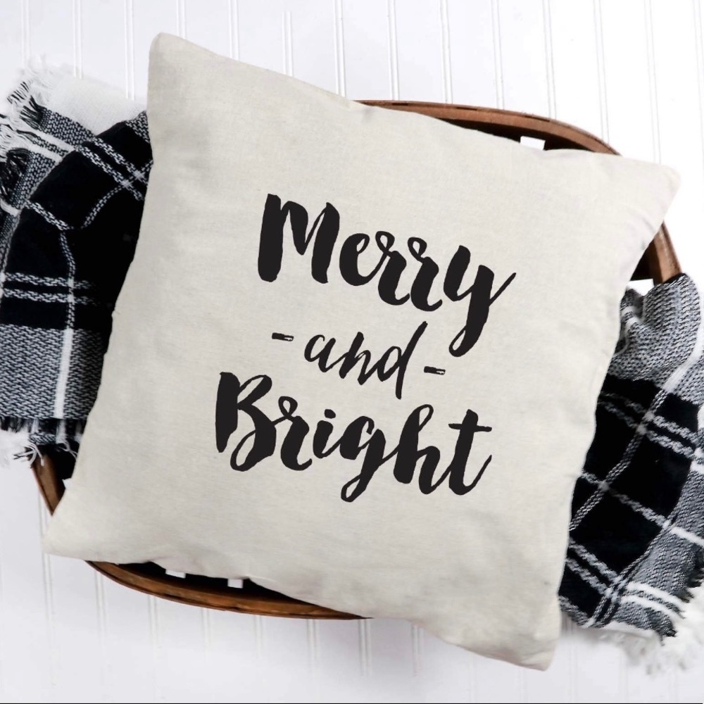 Merry and Bright Throw Pillow